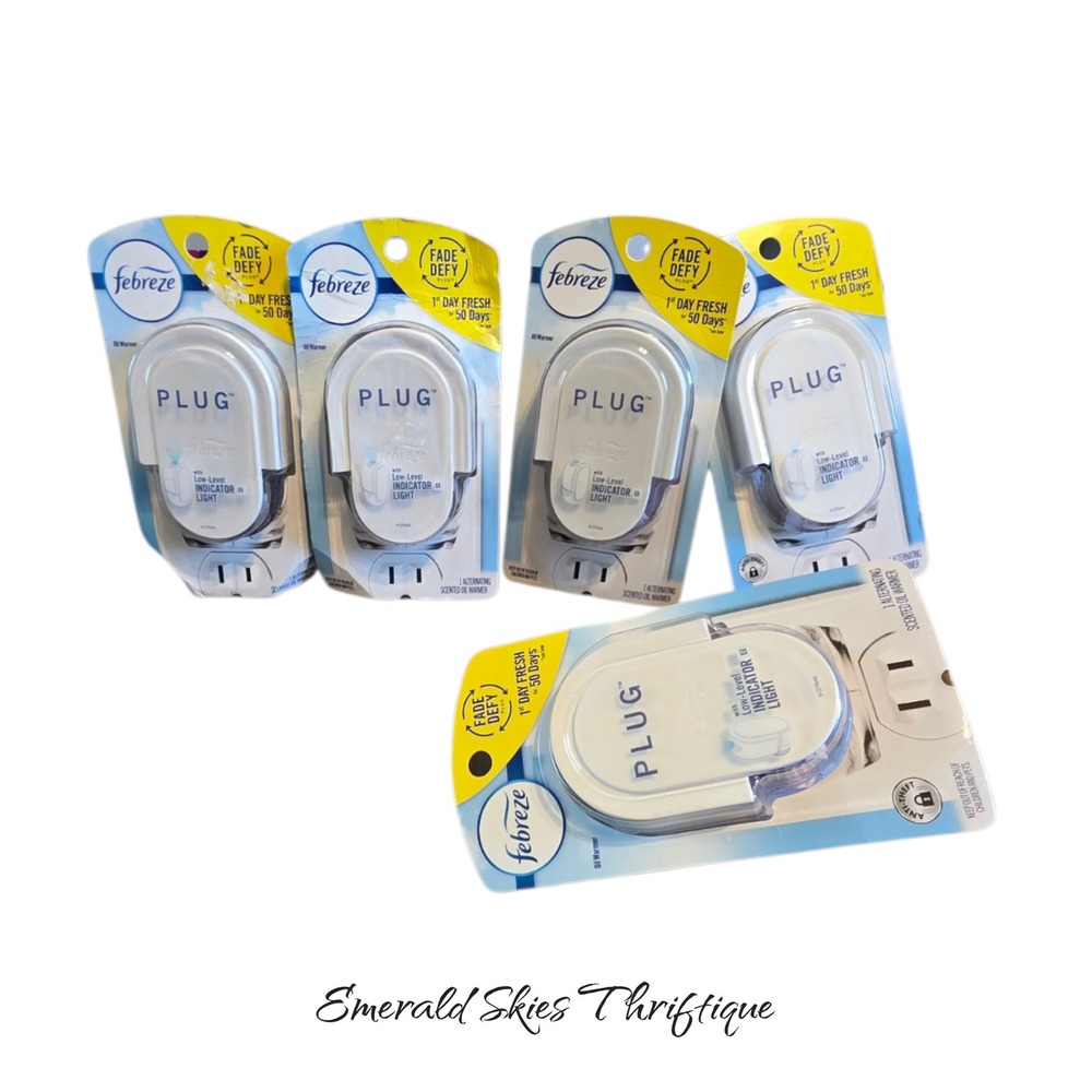 Febreze plug In Air Freshener Fade Defy Plugs Oil Warmer Lot of 5 NEW free ship